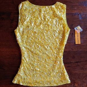 Jennifer Portera NWT sequins top yellow
